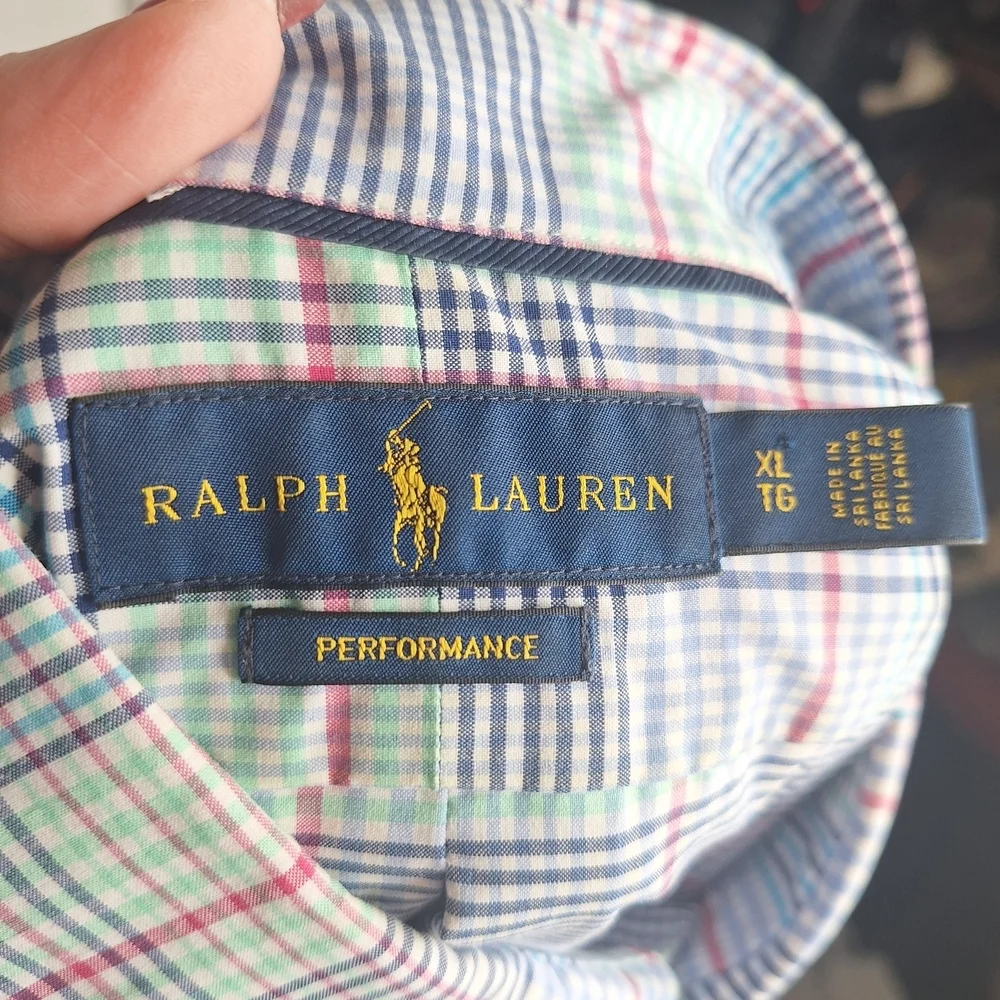Polo Ralph Lauren Men's Pastel Plaid Performance Shirt Size XL